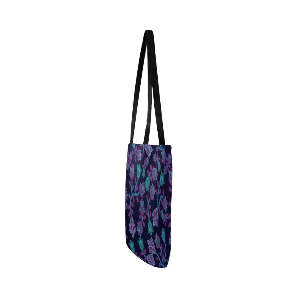 Beaded Blue Nouveau Reusable Shopping Bag (Two sides)