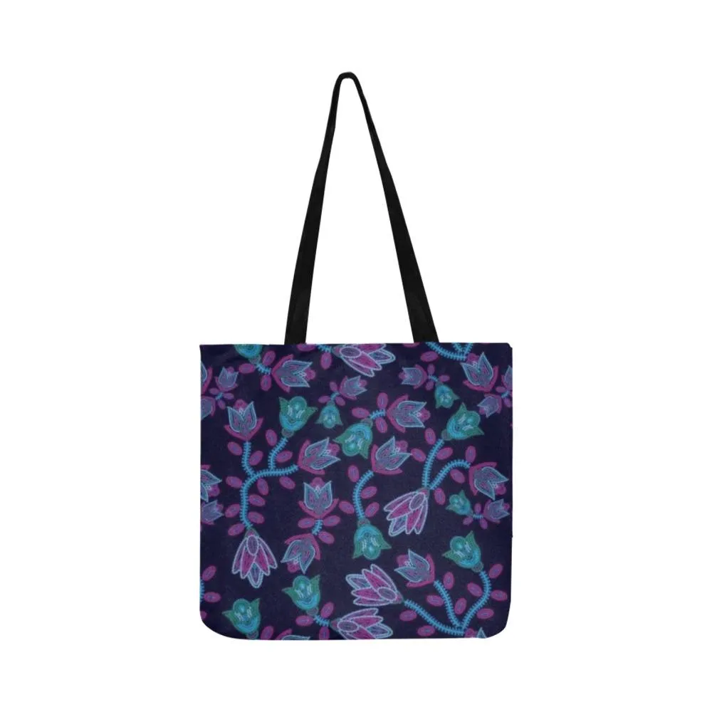 Beaded Blue Nouveau Reusable Shopping Bag (Two sides)