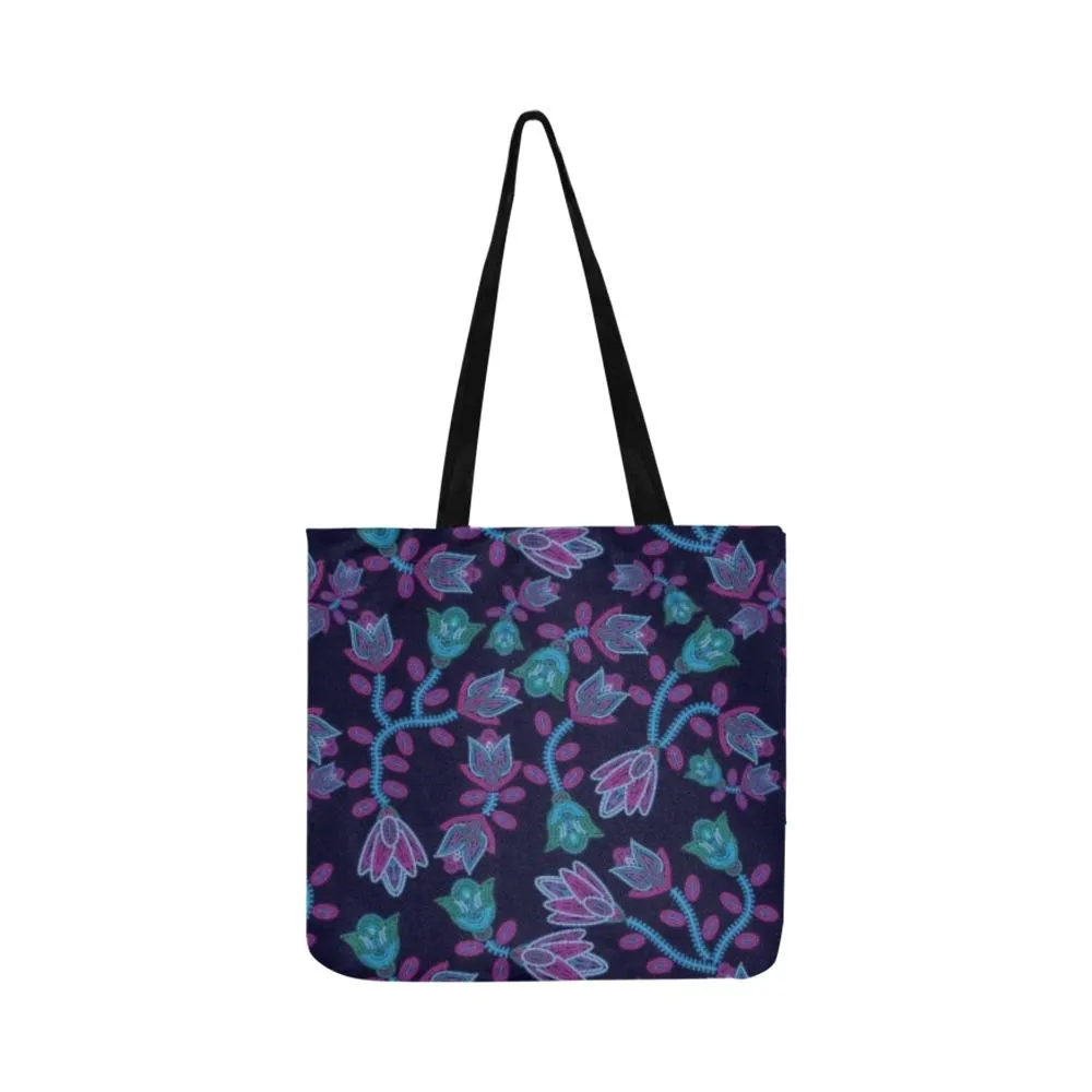 Beaded Blue Nouveau Reusable Shopping Bag (Two sides)