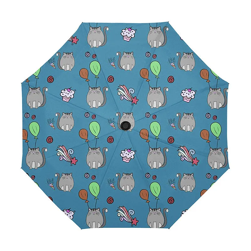 Cute Cat Automatic Umbrella