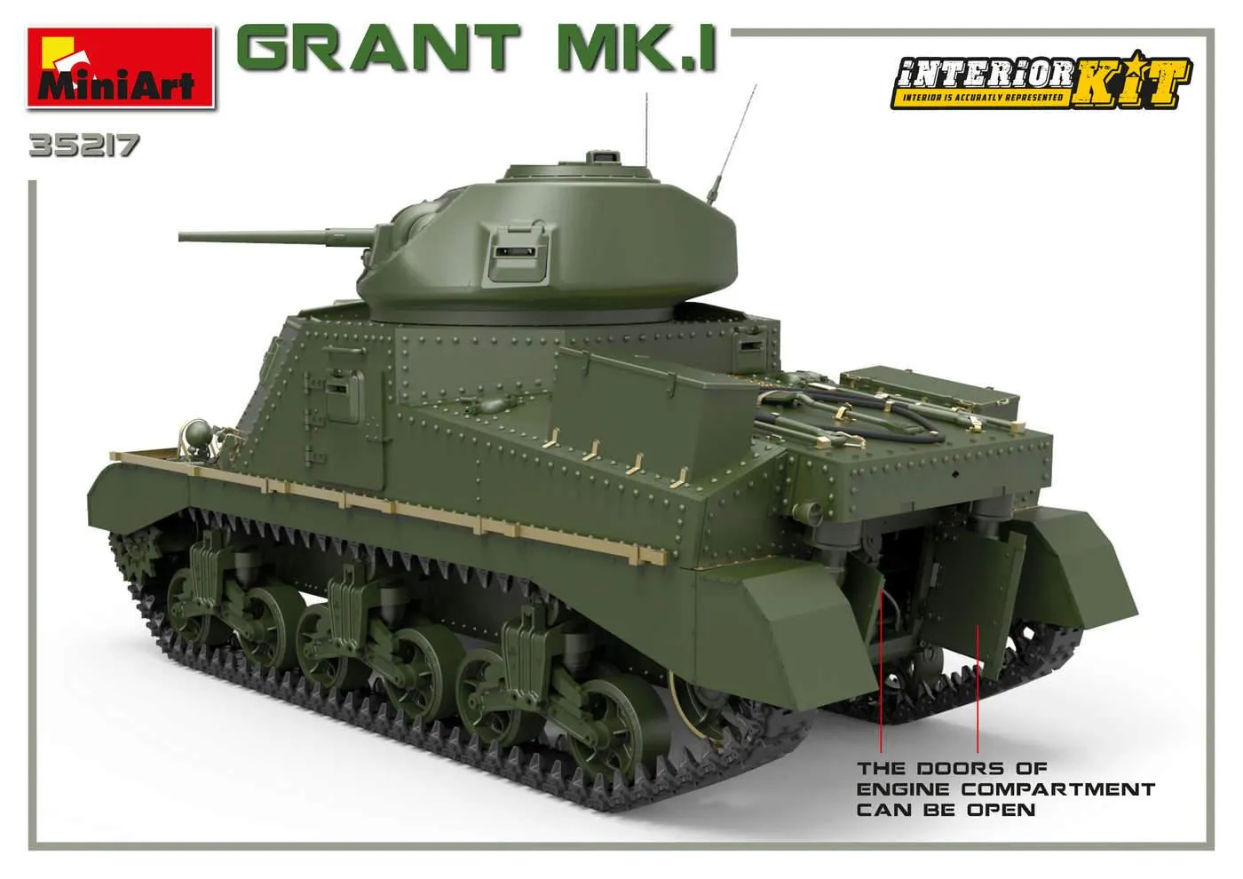 MiniArt Military 1/35 M3 Grant Mk1 Tank w/Full Interior (New Tool) Kit