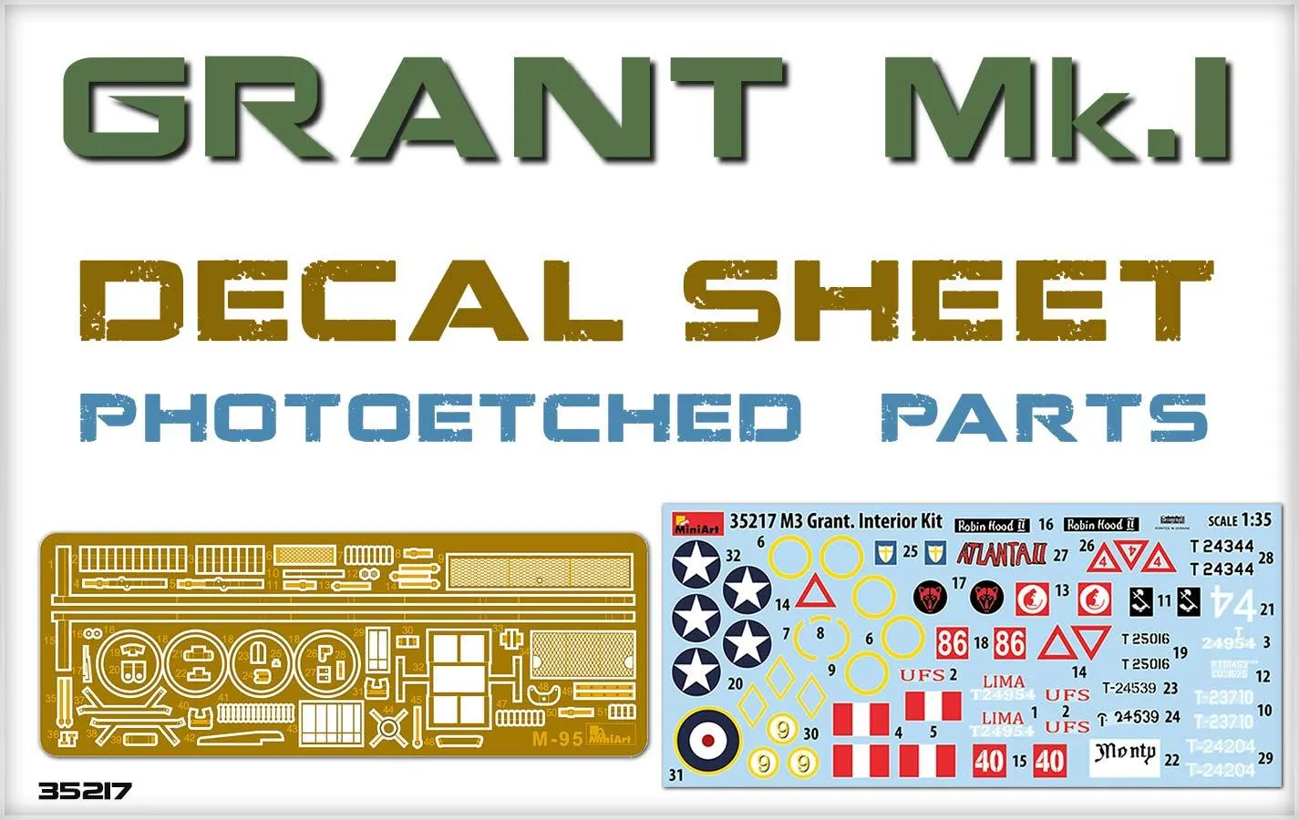 MiniArt Military 1/35 M3 Grant Mk1 Tank w/Full Interior (New Tool) Kit