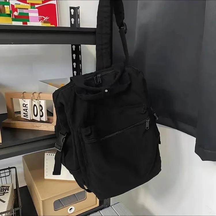 UAKISS  -  Japanese Ins Students Solid Rucksacks Simple All Match Women High-capacity Backpacks Casual Preppy Y2k Vintage Trendy Schoolbags