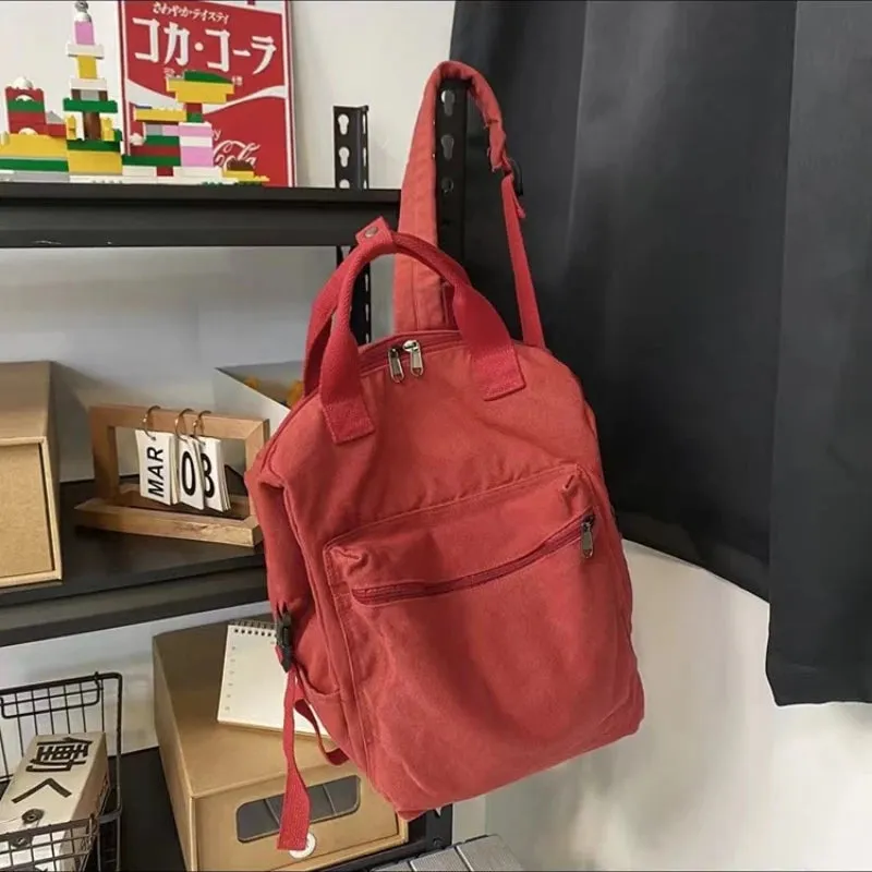 UAKISS  -  Japanese Ins Students Solid Rucksacks Simple All Match Women High-capacity Backpacks Casual Preppy Y2k Vintage Trendy Schoolbags
