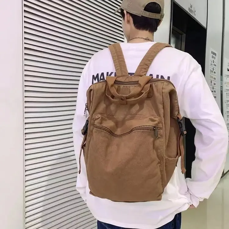 UAKISS  -  Japanese Ins Students Solid Rucksacks Simple All Match Women High-capacity Backpacks Casual Preppy Y2k Vintage Trendy Schoolbags
